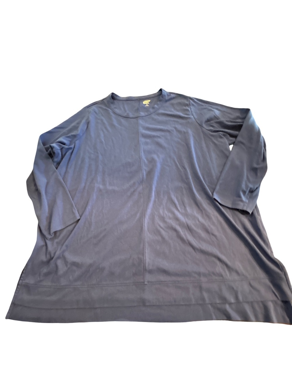 Lands' End Blue Minimalistic Crewneck Long Sleeve Tunic Top Plus Size 3X 24W-26W